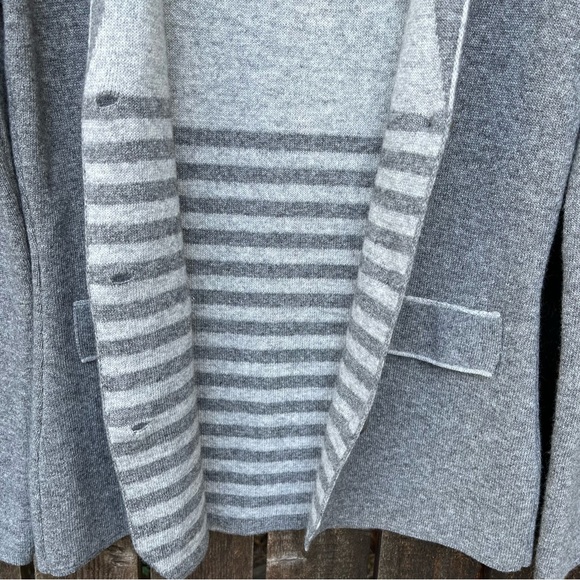 Nathalie Seaver Gray Cashmere Blend Button Down Sweater Blazer Cardigan Sz S(1) - Picture 4 of 13
